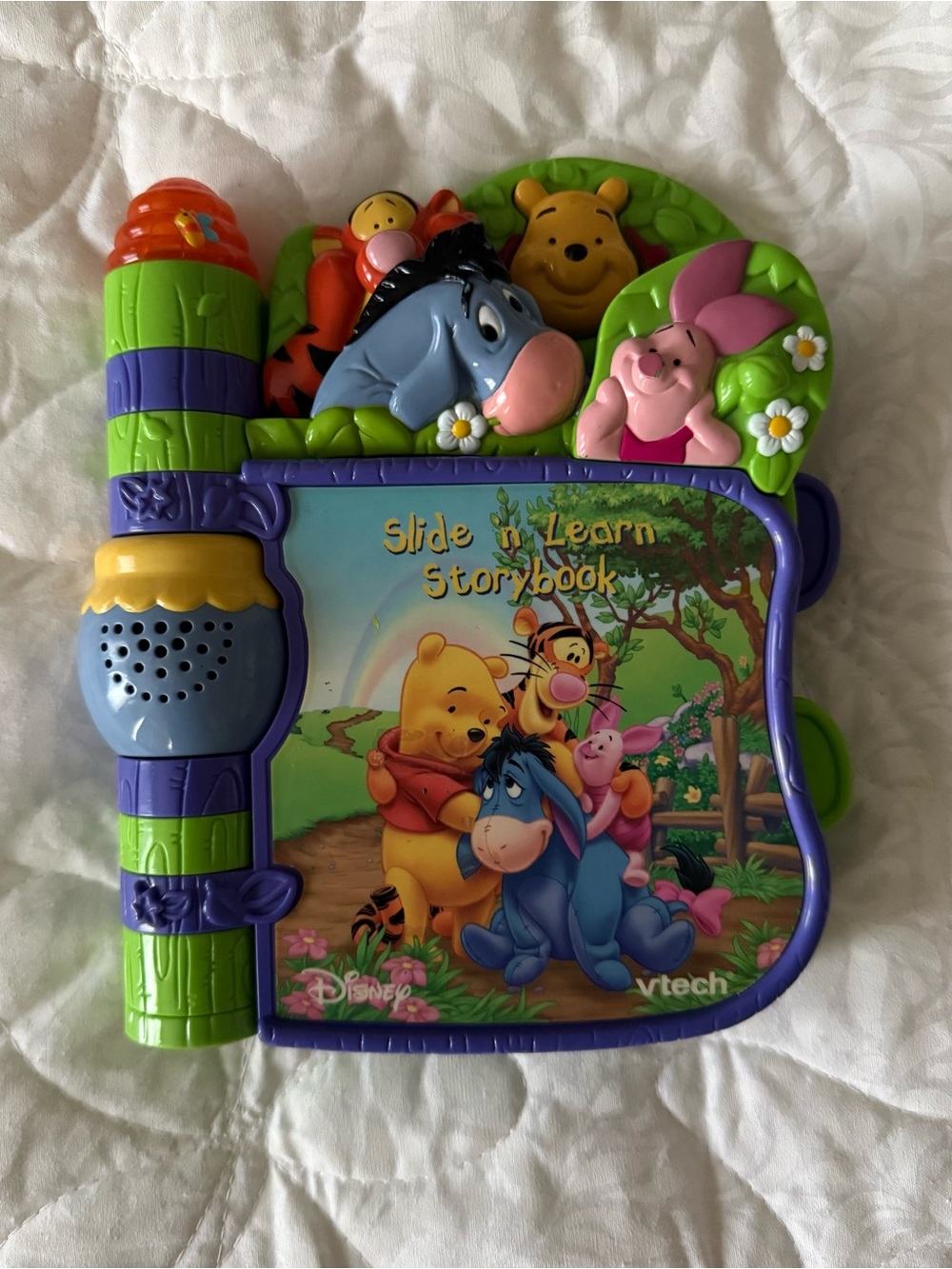 VTech Winnie the Pooh Slide 'n Learn Storybook - Green & Purple